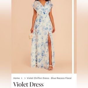 Birdy Grey Violet Chiffon Dress - Blue Rococo Floral
XXL